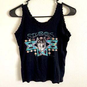 Medium Sturgis babydoll tank with wolf graphic